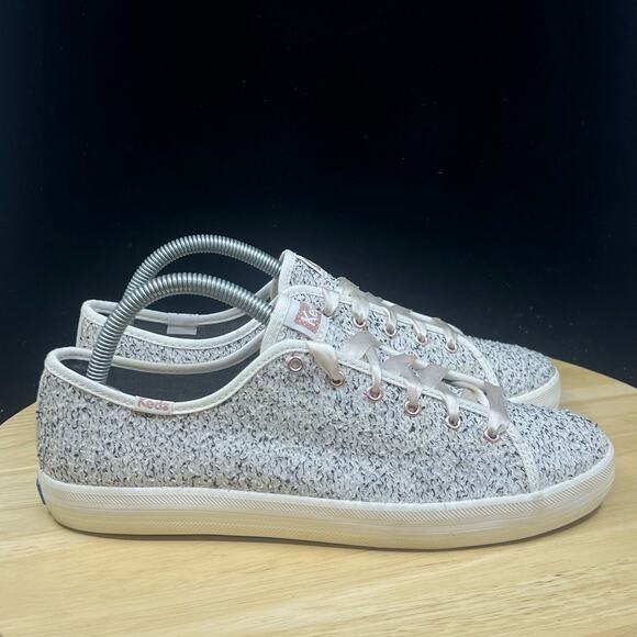 KEDS Women’s Kickstart Two-Tone Boucle White Sneakers Size 8.5 - Picture 4 of 7